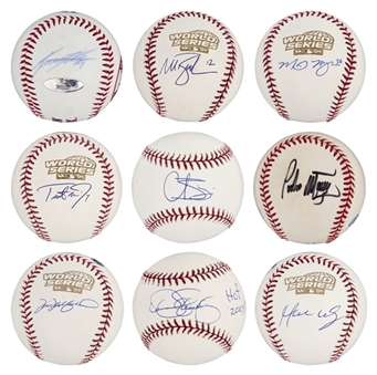 Lot of (9) Boston Red Sox Single Signed Baseballs (Including Schilling, Ramirez, Eckersley) (PSA/DNA Pre-Cert)